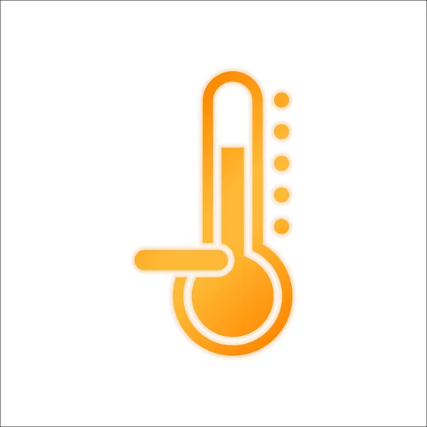 Termómetro Frío Temperatura Bajo Cero Signo Naranja Con Poca Luz — Vector de stock
