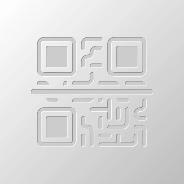 Code Scannen Technologie Ikone Papiergestaltung Abgeschnittenes Symbol Stilbruch — Stockvektor