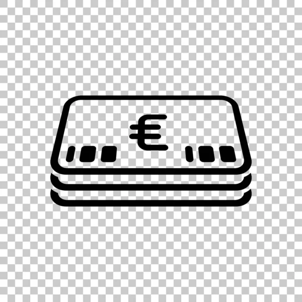Sada Euro Peníze Nebo Poukazy Obchodní Ikonu Průhledném Pozadí — Stockový vektor