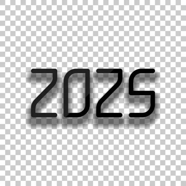 Εικονίδιο Αριθμού 2025 Ευτυχισμένος Καινούριος Χρόνος Μαύρο Γυαλί Εικονίδιο Μαλακό — Διανυσματικό Αρχείο