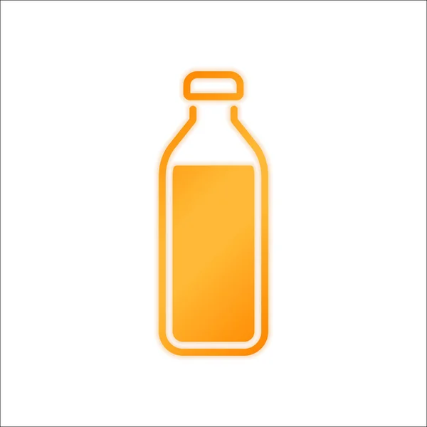 Botella Agua Icono Simple Signo Naranja Con Poca Luz Sobre — Vector de stock