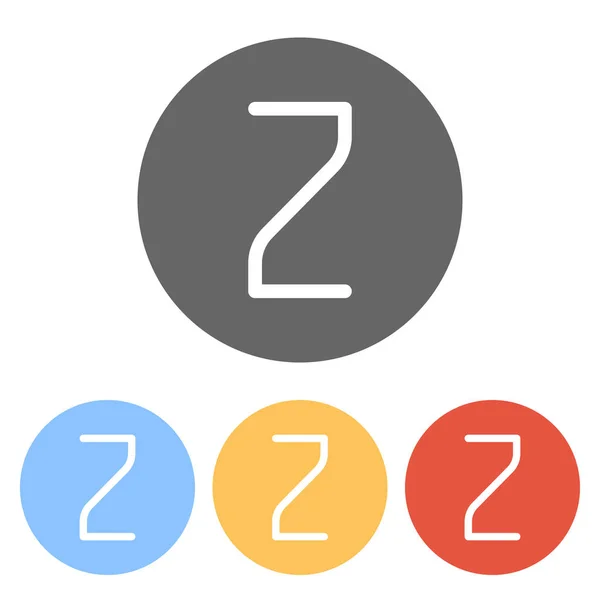 Número Numeral Dos Conjunto Iconos Blancos Círculos Colores — Vector de stock