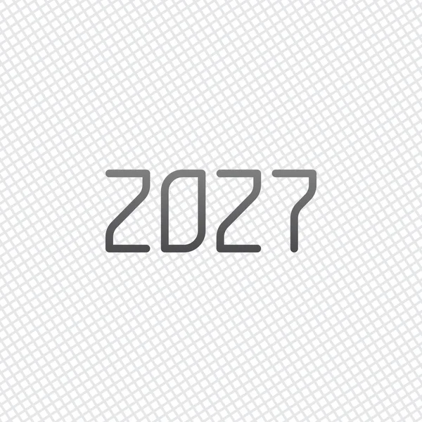 2027 Número Icono Feliz Año Nuevo Sobre Fondo Rejilla — Vector de stock