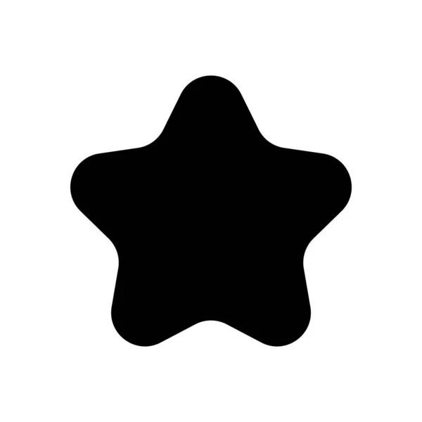 Icono Estrella Simple Signo Clasificación Rango Icono Negro Sobre Fondo — Vector de stock