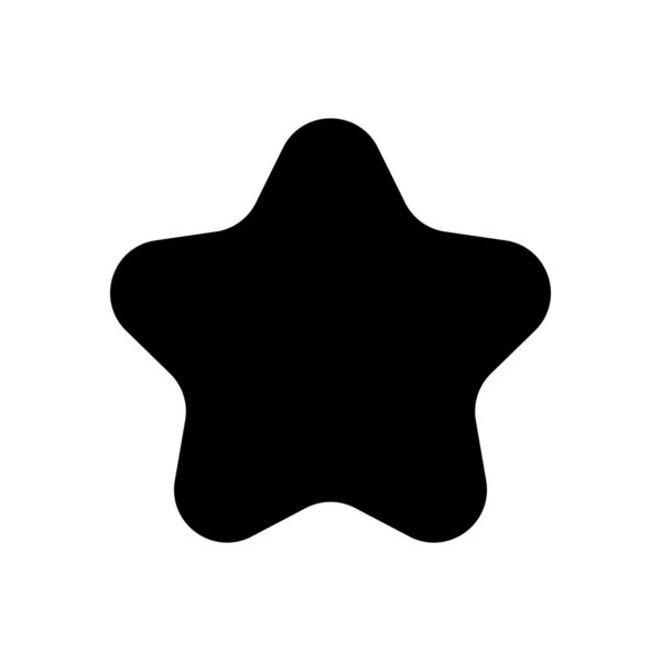 Simple star icon, sign of rating or rank. Black icon on white background