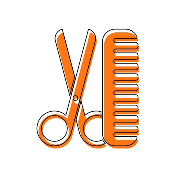 Schere Und Haarbürste Werkzeuge Des Friseurs Isoliertes Symbol Bestehend Aus — Stockvektor