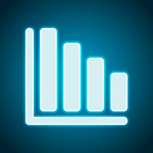 Azalan Grafik Hat Simgesi Neon Tarzı Işık Dekorasyon Simgesi Parlak — Stok Vektör