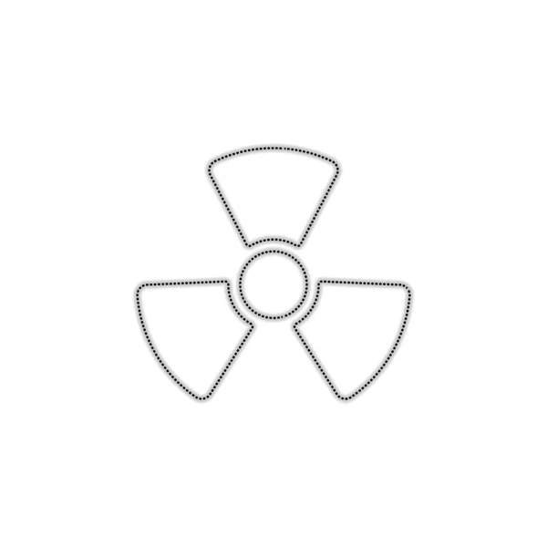 Jednoduchý Symbol Radiace Radioaktivita Ikona Tečkovaný Obrys Siluety Stínem Bílém — Stockový vektor