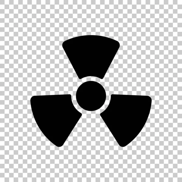 Straling Eenvoudig Symbool Het Pictogram Van Radioactiviteit Transparante Achtergrond — Stockvector