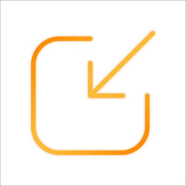 Teilen Einloggen Oder Herunterladen Diagonaler Pfeil Ins Quadrat Orangefarbenes Schild — Stockvektor
