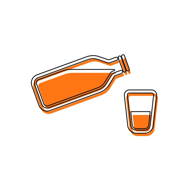 泡とガラスのコップと水のボトル シンプルなアイコン 分離アイコンが黒の薄い輪郭とオレンジ移動異なるレイヤー上充填から成る 白背景 — ストックベクタ