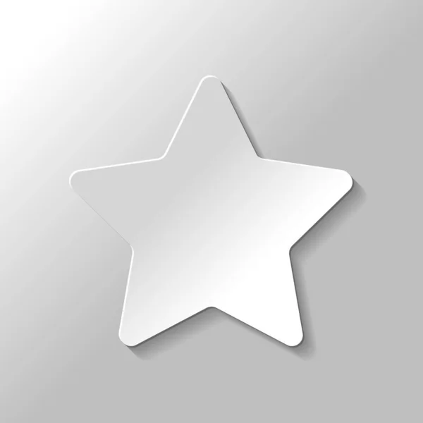 Εικονίδιο Αστεριού Χαρτί Στυλ Σκιά Γκρίζο Φόντο — Διανυσματικό Αρχείο