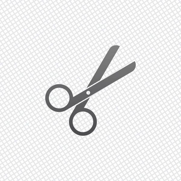 Icono Tijeras Herramienta Barbero Sobre Fondo Rejilla — Vector de stock