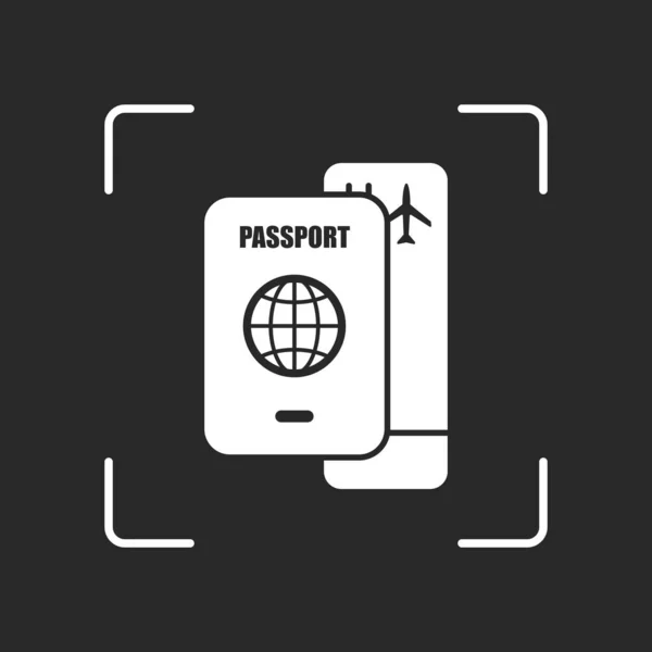 Passaporte Cartão Embarque Conceito Viagens Aéreas Objeto Branco Câmera Autofoco — Vetor de Stock
