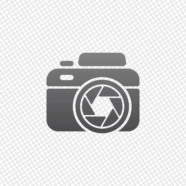 Fotocamera Met Afdekking Eenvoudige Pictogram Raster Achtergrond — Stockvector