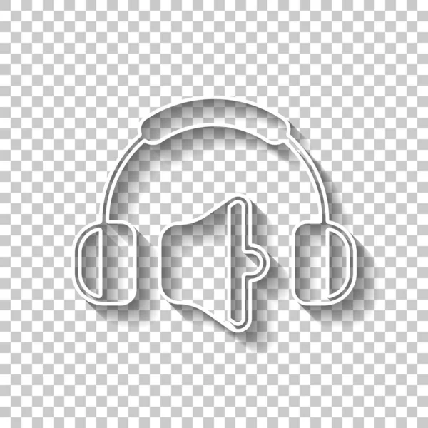 Auriculares Nivel Volumen Nivel Volumen Medio Icono Simple Señal Contorno — Vector de stock