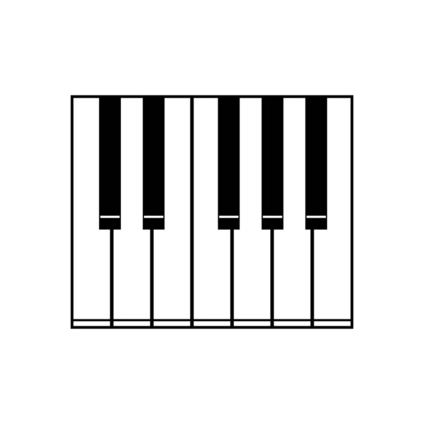 Icono Piano Simple Icono Negro Sobre Fondo Blanco — Vector de stock