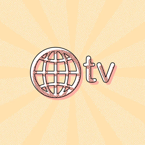 Domaine Pour Les Médias Télévision Globe Télévision Typographie Rétro Vintage — Image vectorielle