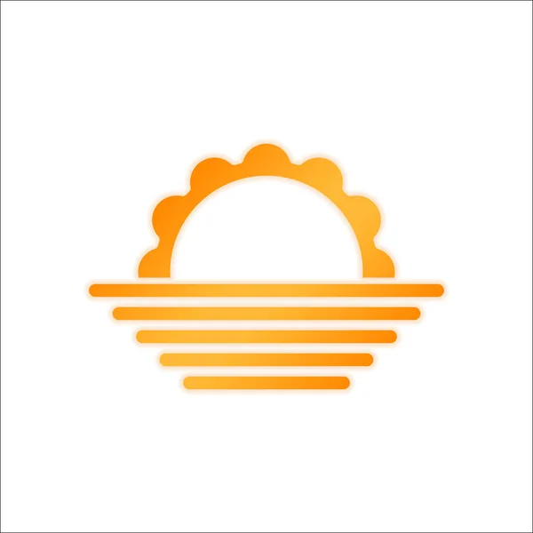 Восход Солнца Простая Икона Погоды Оранжевый Знак Низким Освещением Белом — стоковый вектор