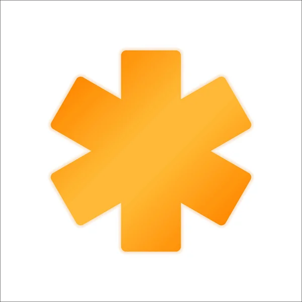 Étoile Vie Panneau Orange Avec Faible Luminosité Sur Fond Blanc — Image vectorielle