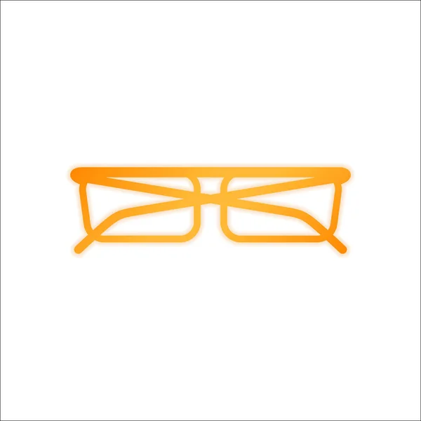 Icône Lunettes Vue Panneau Orange Avec Faible Luminosité Sur Fond — Image vectorielle