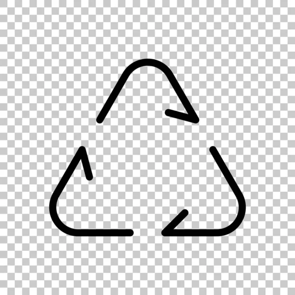 Recycling Hergebruik Pictogram Dunne Pijlen Lineaire Stijl Transparante Achtergrond — Stockvector