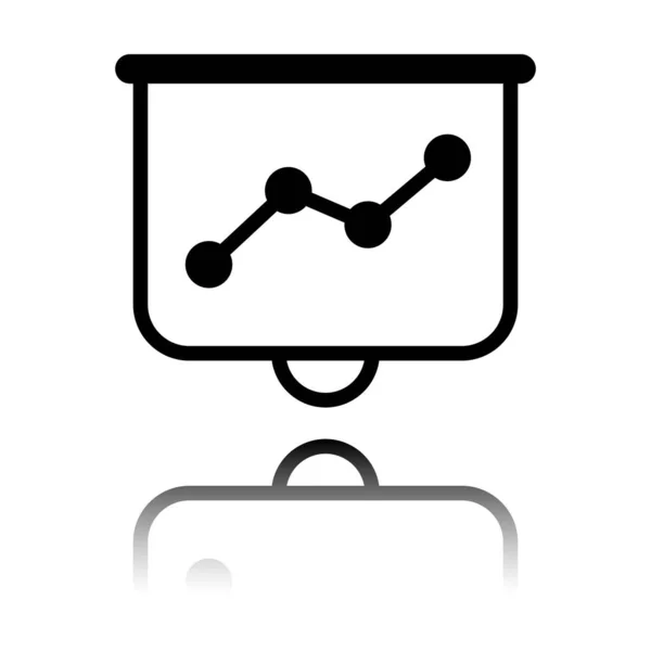 Projektörü Ekran Için Sunumlar Ekonomi Grafik Büyümek Siyah Beyaz Arka — Stok Vektör
