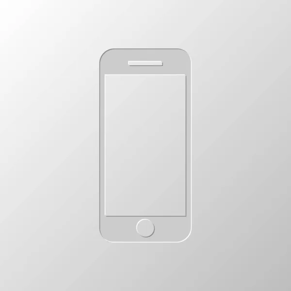 Mobiele Telefoonpictogram Ontwerp Voor Een Papieren Gesneden Symbool Ontpit Stijl — Stockvector