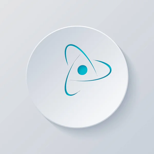 Símbolo Del Átomo Científico Logotipo Creativo Icono Simple Corta Círculo — Vector de stock