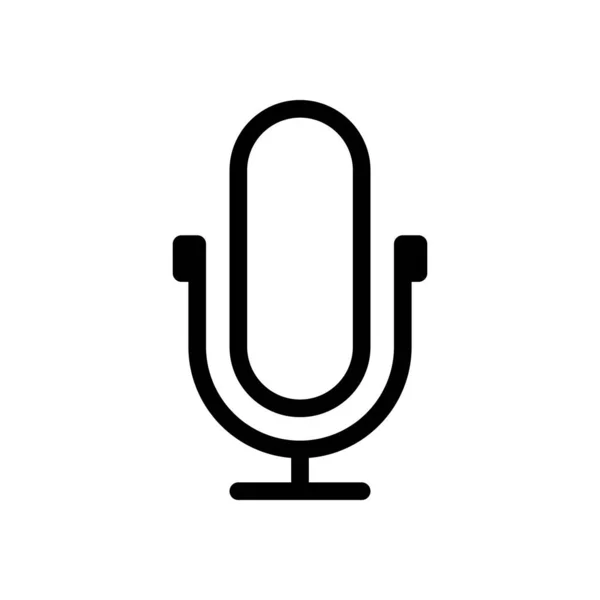 Simple Icône Microphone Linéaire Contour Fin — Image vectorielle