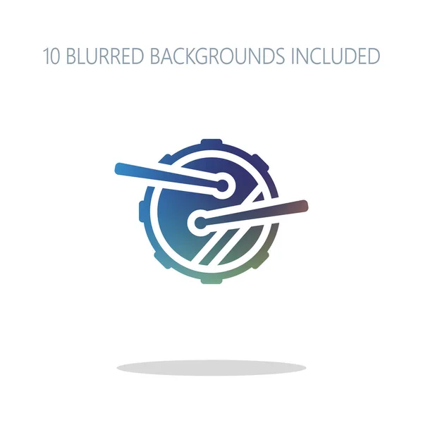 Trommelsymbol Einfaches Musikinstrument Mit Schlagstöcken Farbenfrohes Logo Konzept Mit Einfachem — Stockvektor