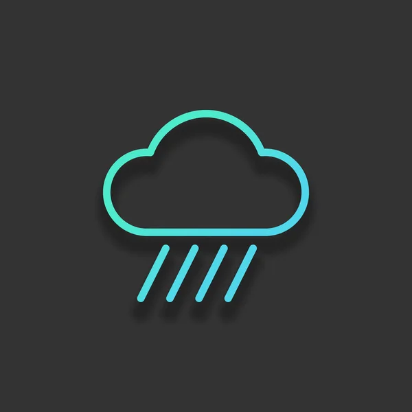 Bulut Yağmur Hava Basit Simgesi Doğrusal Tarzı Renkli Logo Kavramı — Stok Vektör