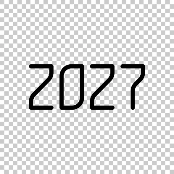 2027 Číslo Ikona Šťastný Nový Rok Průhledném Pozadí — Stockový vektor