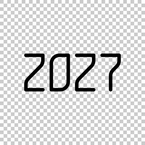 2027 Número Icono Feliz Año Nuevo Sobre Fondo Transparente — Vector de stock