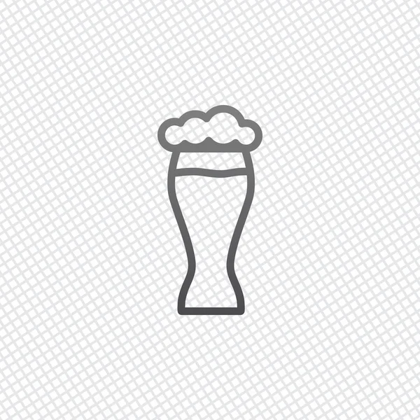 Beer Glass Simple Linear Icon Thin Outline Grid Background — Stock Vector