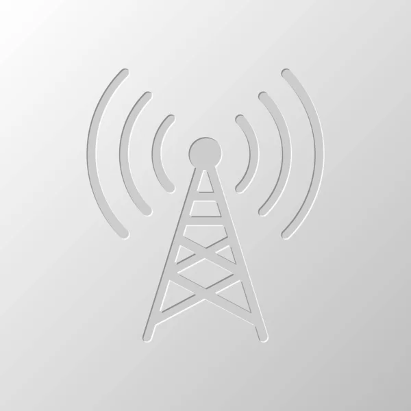 Ícone Torre Rádio Estilo Linear Desenho Papel Símbolo Cortado Estilo —  Vetores de Stock