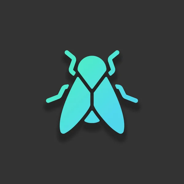 Σιλουέτα Του Fly Έντομο Φύση Εικονίδιο Πολύχρωμο Logo Έννοια Απαλή — Διανυσματικό Αρχείο