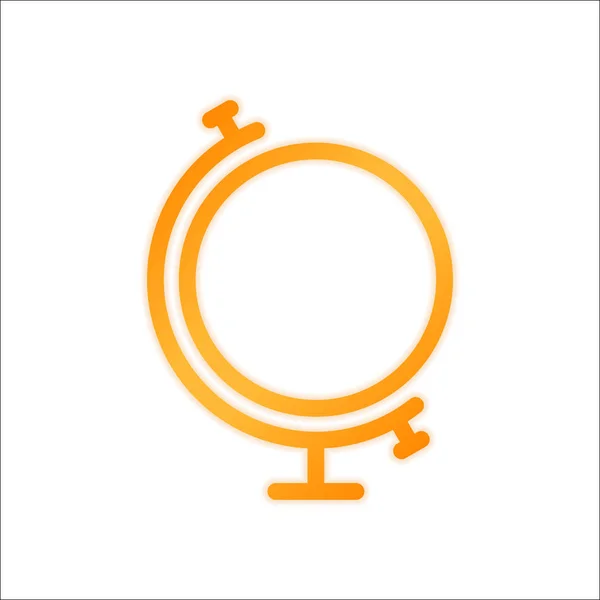 Globe Simple Icône Linéaire Contour Fin Panneau Orange Avec Faible — Image vectorielle