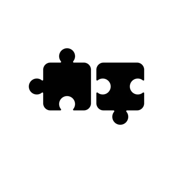 Two Pieces Puzzle Creative Teamwork Different Solutions Logic Game Simple — Stock Vector