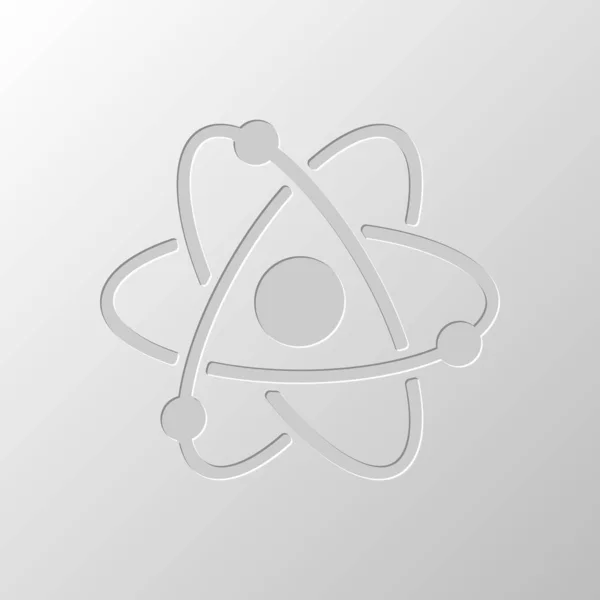 Символ Наукового Атома Проста Піктограма Дизайн Паперу Прорізаний Символ Стиль — стоковий вектор