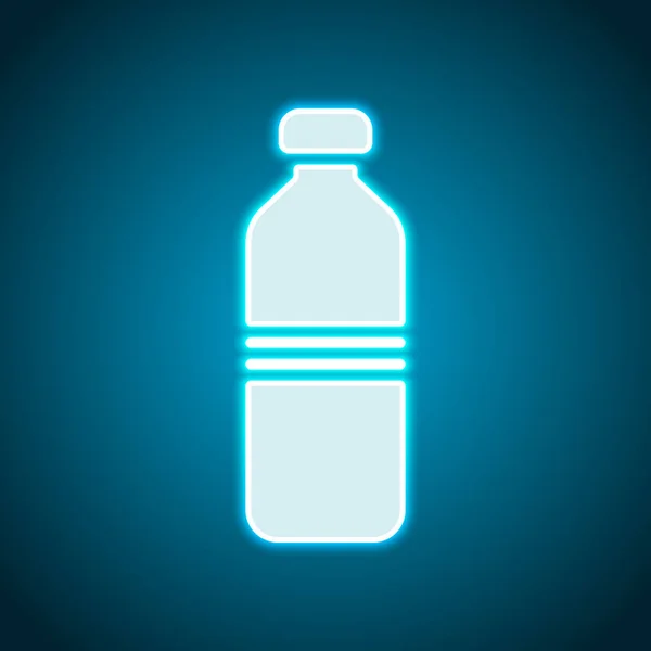 Fles Water Eenvoudige Pictogram Neon Stijl Lichte Decoratie Pictogram Lichte — Stockvector
