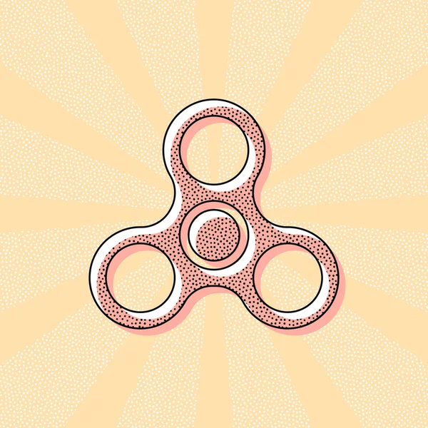 Spinner Symbol Spielzeug Zum Stressabbau Vintage Retro Typografie Mit Offsetdruck — Stockvektor