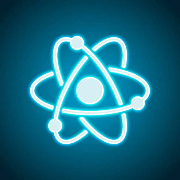 Simbolo Atomico Scientifico Semplice Icona Stile Neon Icona Decorazione Luce — Vettoriale Stock