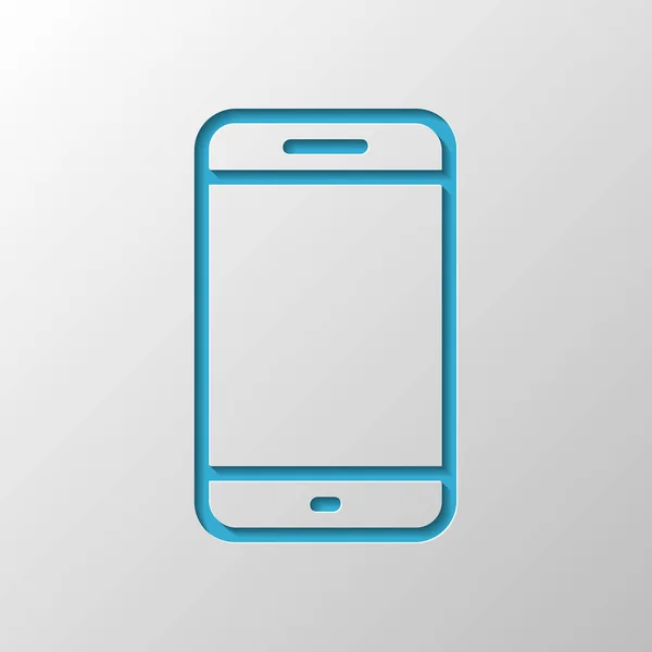 Простая Иконка Мобильного Телефона Линейный Символ Тонкий Контур Бумажный Дизайн — стоковый вектор