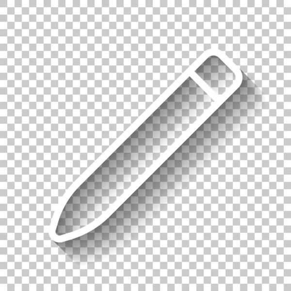 Απλό Μολύβι Γραμμική Λεπτό Περίγραμμα Λευκό Εικονίδιο Σκιάς Διαφανές Φόντο — Διανυσματικό Αρχείο