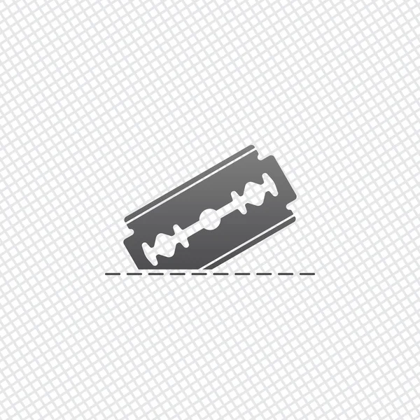 Razor Blade Cutting Line Simple Icon Grid Background — Stock Vector