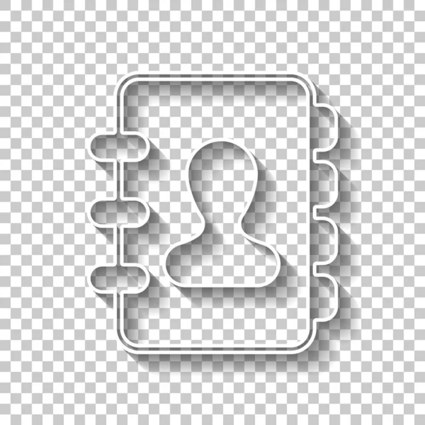 Carnet Adresses Avec Personne Sur Couverture Icône Simple Signe Contour — Image vectorielle