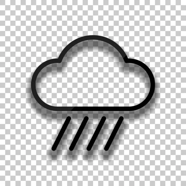 Bulut Yağmur Hava Basit Simgesi Doğrusal Tarzı Saydam Arka Plan — Stok Vektör