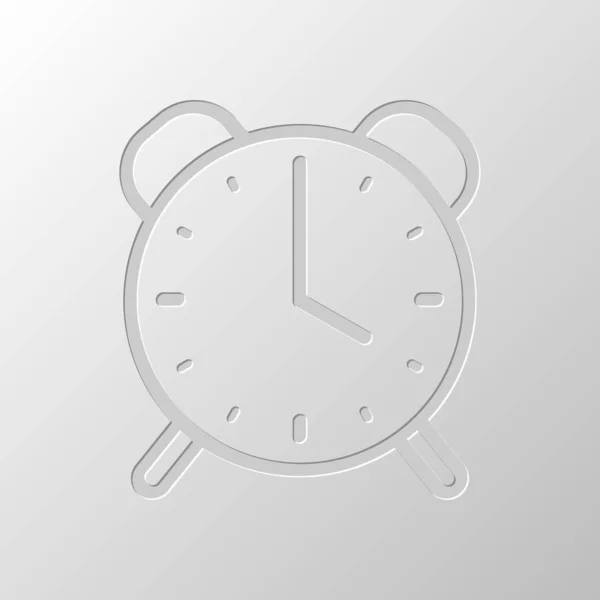 Old Alarm Clock Simple Icon Linear Symbol Thin Outline Paper — Stock Vector