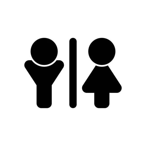 男人和女人的标志 黑色在白色背景 — 图库矢量图片